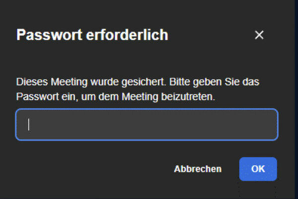Fenster: Passwort erforderlich