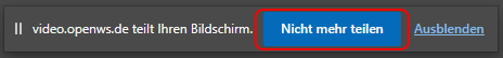 Nicht mehr teilen Button