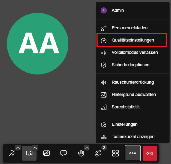 Qualitätseinstellungen