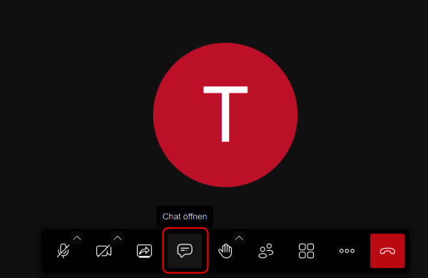 Symbolleiste: Chat öffnen